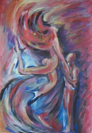 Mujeres que vuelan Acrylic Paper Figure Painting