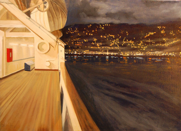 Noche a bordo Oil Canvas Marine Painting