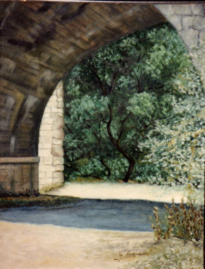 Puente por el Duero Oil Canvas Landscaping