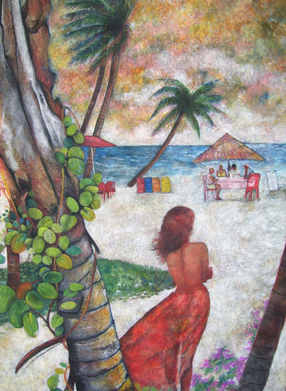 Palmeras de mahahual Oil Canvas Landscaping