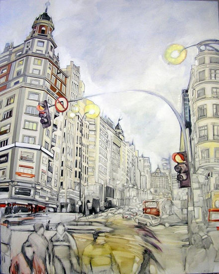 La Gran Vía. Oil Canvas Landscaping