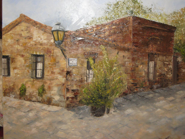 Casa colonial Oil Canvas Landscaping