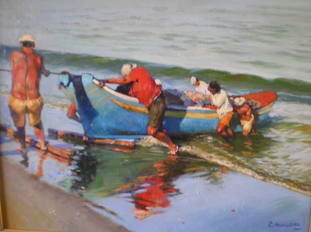 Fin de jornada Oil Canvas Marine Painting