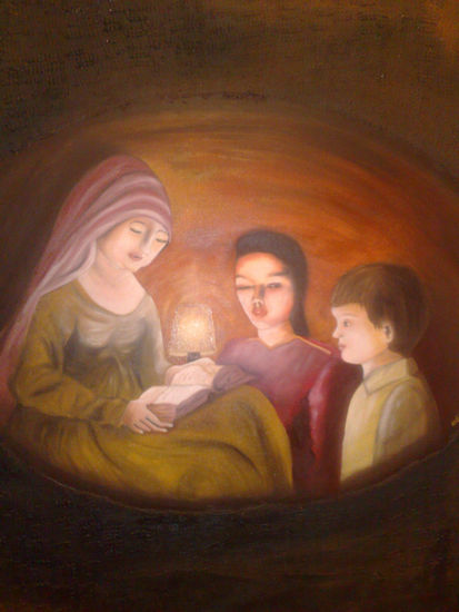 la luz de la sabiduria Oil Canvas Figure Painting