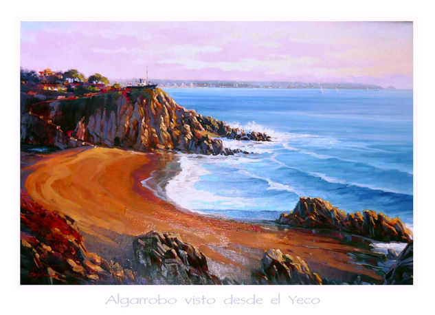 Algarrobo visto desde el Yeco Oil Canvas Landscaping