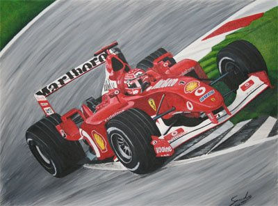 Michael Schumacher Oil Canvas Sports