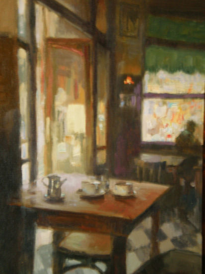 Cafe Dorrego II Oil Canvas Still Life Paintings