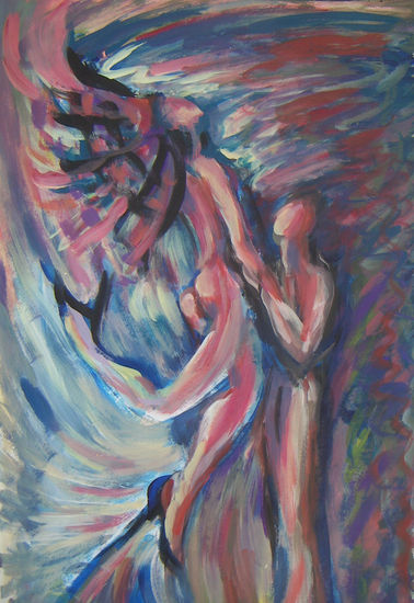 Mujeres que vuelan 3 Acrylic Paper Figure Painting