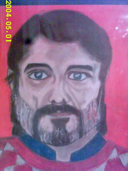 Autorretrato Naïf Pastel Card Portrait