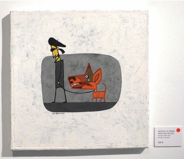 El artista y su perro Acrylic Textile Others