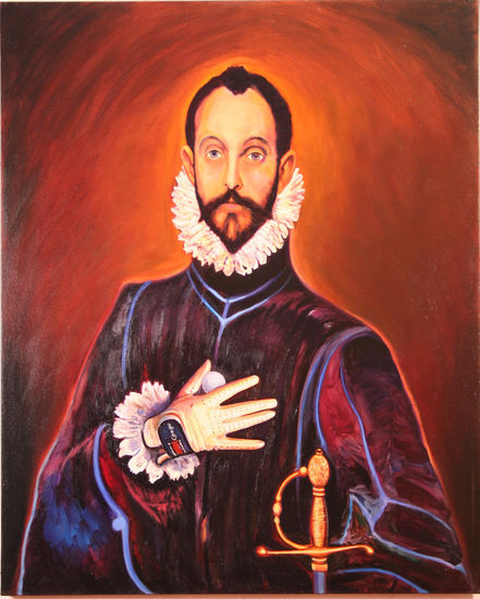 El Caballero de la bola en el pecho Oil Canvas Figure Painting