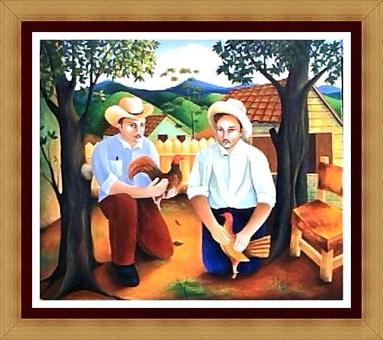 Los Galleros Acrylic Canvas Figure Painting