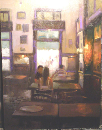 Cafe Dorrego Oil Canvas Still Life Paintings