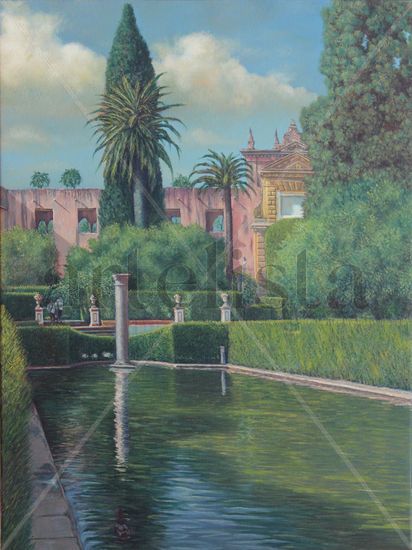 Jardines del Alcazar de Sevilla Oil Canvas Landscaping