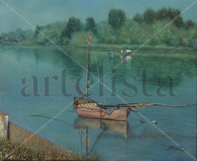 La Barca de Mi Río Oil Canvas Landscaping