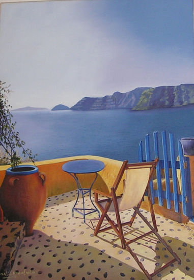 UN LUGAR EN SANTORINI Oil Canvas