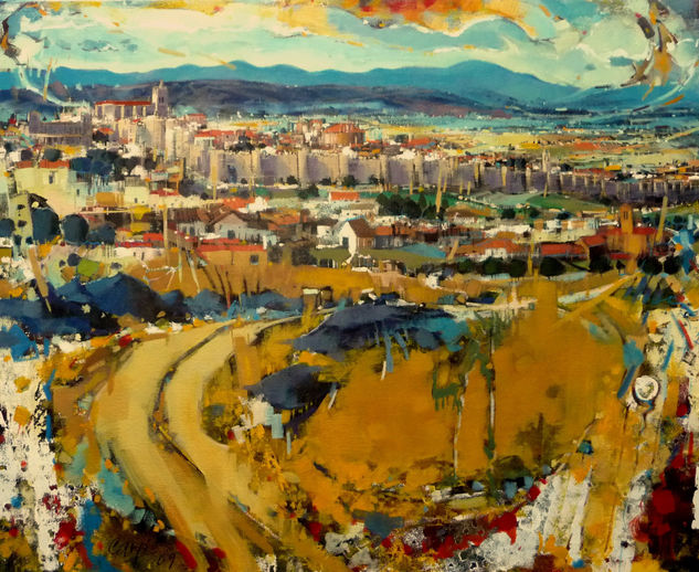 DE MIS CIUDADES \\ Oil Panel Landscaping