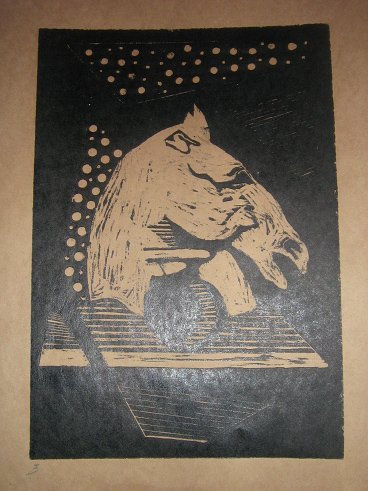 Caballo Woodcut