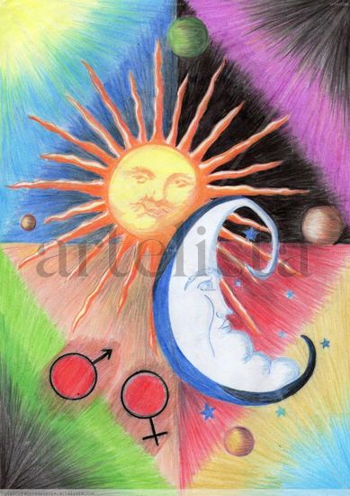 Mi sol, mi luna Mixed Media