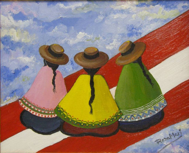 BANDERA DEL PERÚ Oil Canvas Figure Painting