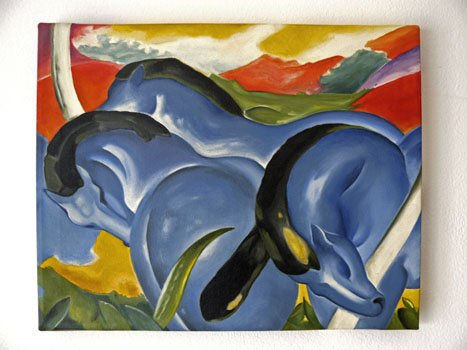 Caballos Azules de Franz marc Oil Canvas Animals