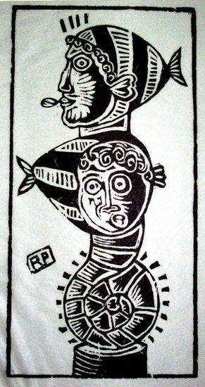 "O nó Contemporâneo" Woodcut