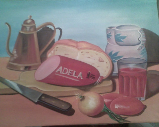 A desayunar Oil Canvas Still Life Paintings