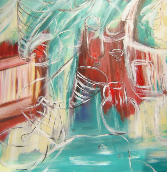 Festa no mar 12, mista s. tela. 100x100x3cm. 1500€