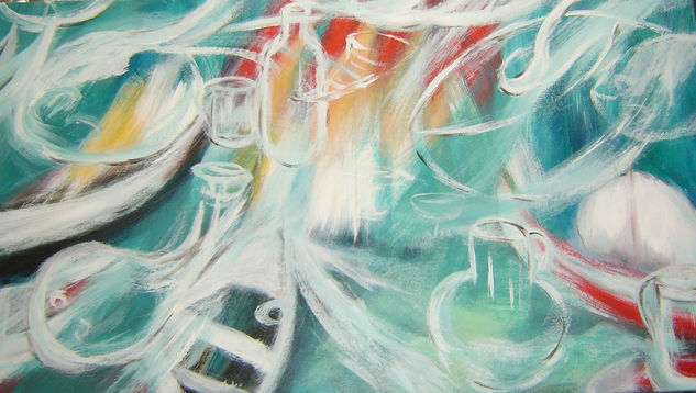 Festa no mar 11 Mixed media Canvas Marine Painting