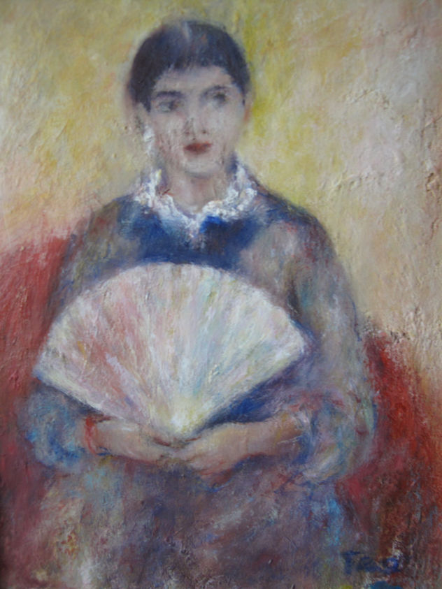 DAMA CON ABANICO