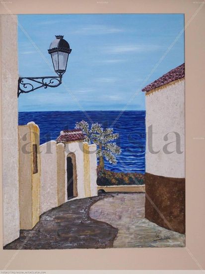 bajando al mar Oil Canvas Landscaping