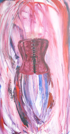 ELLA Y EL  CORSET ROJO Oil Canvas Figure Painting