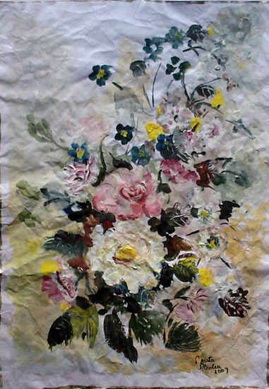 ROSAS Y MARGARITAS  SILVESTRES Acuarela Papel Floral