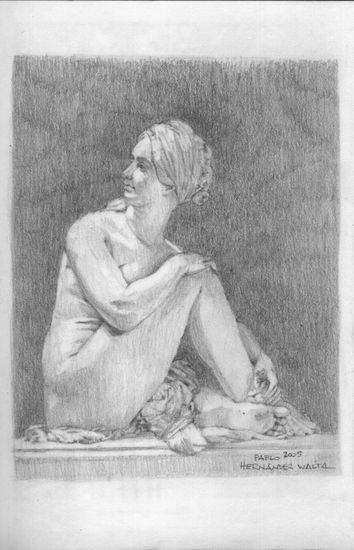 Odalisca sentada. Pencil