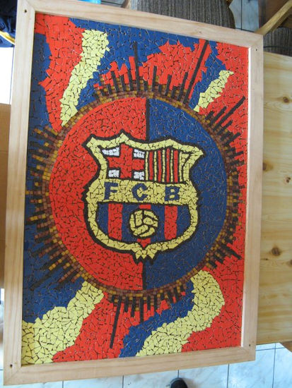 ESCUDO EN TRENCADIS DEL BARCELONA FUTBOL CLUB 