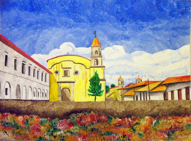 Iglesia  Compañia de Jesus ,  Patzcuaro Michoacán,paisaje Acrylic Card Landscaping