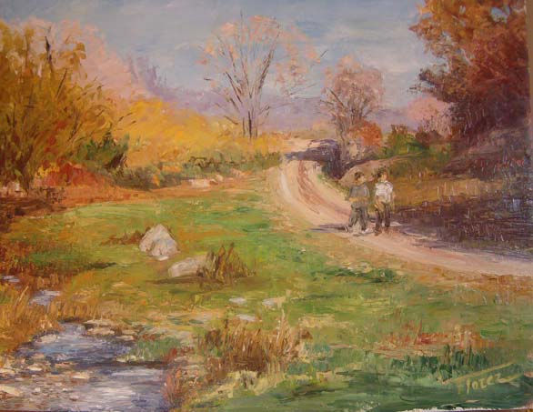 Dando un paseo Oil Canvas Landscaping