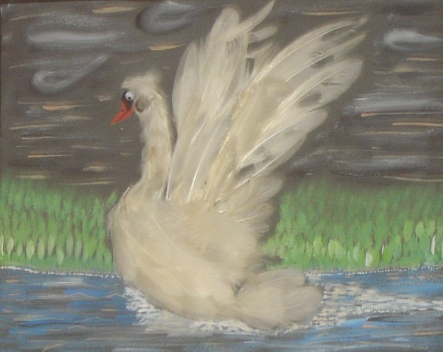 cisne alzando vuelo