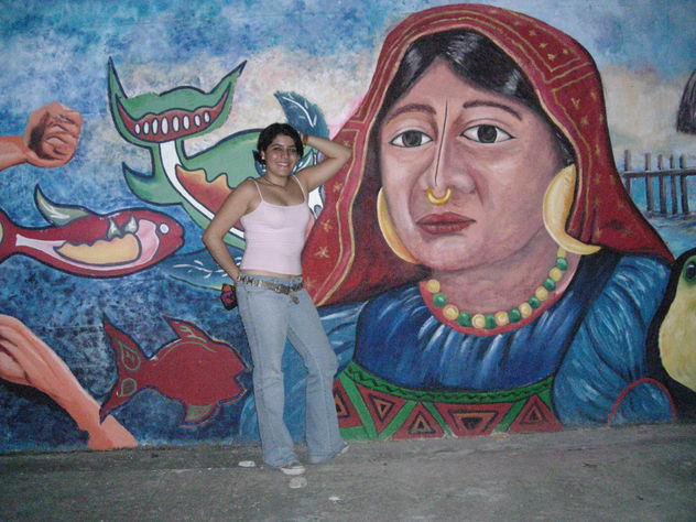 pintura mural,detalle india kuna