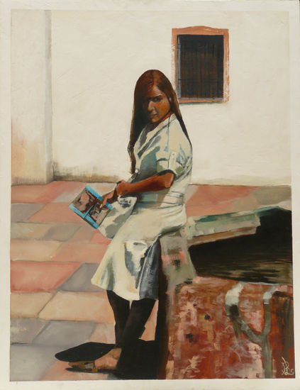 La Moreníta Oil Canvas Figure Painting