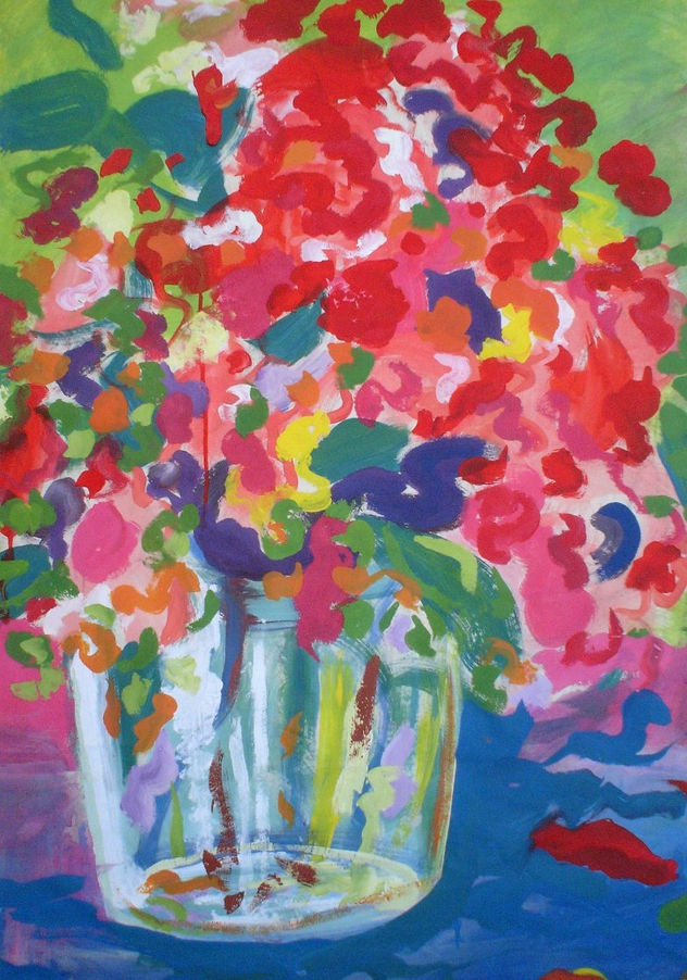 vaso con flores