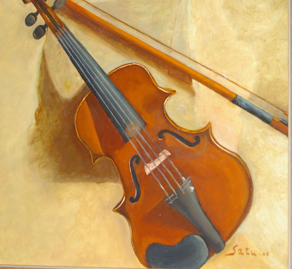 El violín Oil Canvas Still Life Paintings