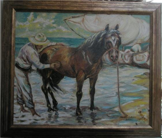 Caballo en la orilla del mar