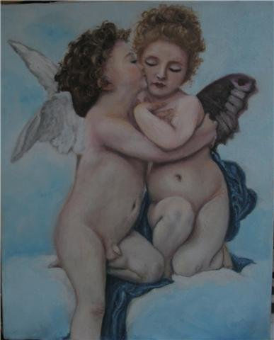 El primer beso Oil Canvas Landscaping