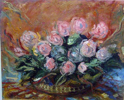 canasto de flores Oil Canvas Still Life Paintings