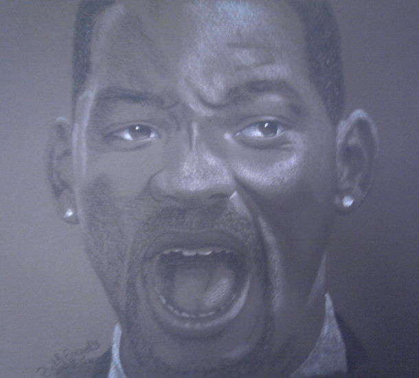 Will Smith Pastel Papel Retrato