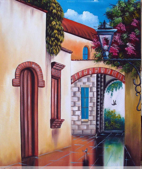 COLIAL EN SANTO DOMINGO Oil Canvas Landscaping