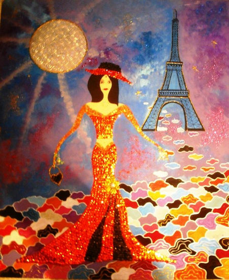 " BETTY EN PARIS " Acrylic Canvas Landscaping