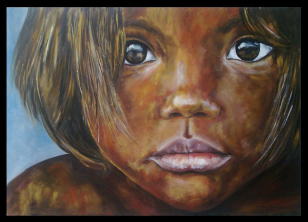 África Oil Canvas Portrait