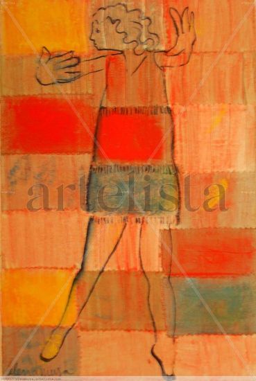 Xarleston Oil Textile Figure Painting